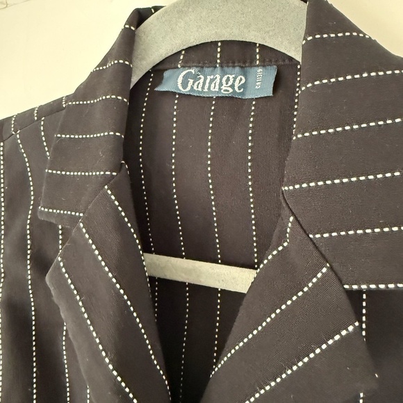 RARE FIND! Vintage Garage Clothing Black Pinstriped Collared Vest - Size Small - Picture 5 of 7